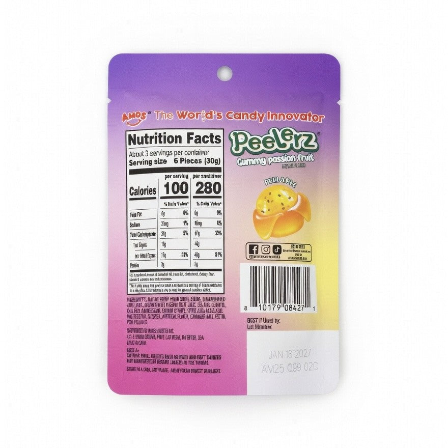 Peelerz Passion Fruit Peelable Gummy 85g – Viral Candy | Canada