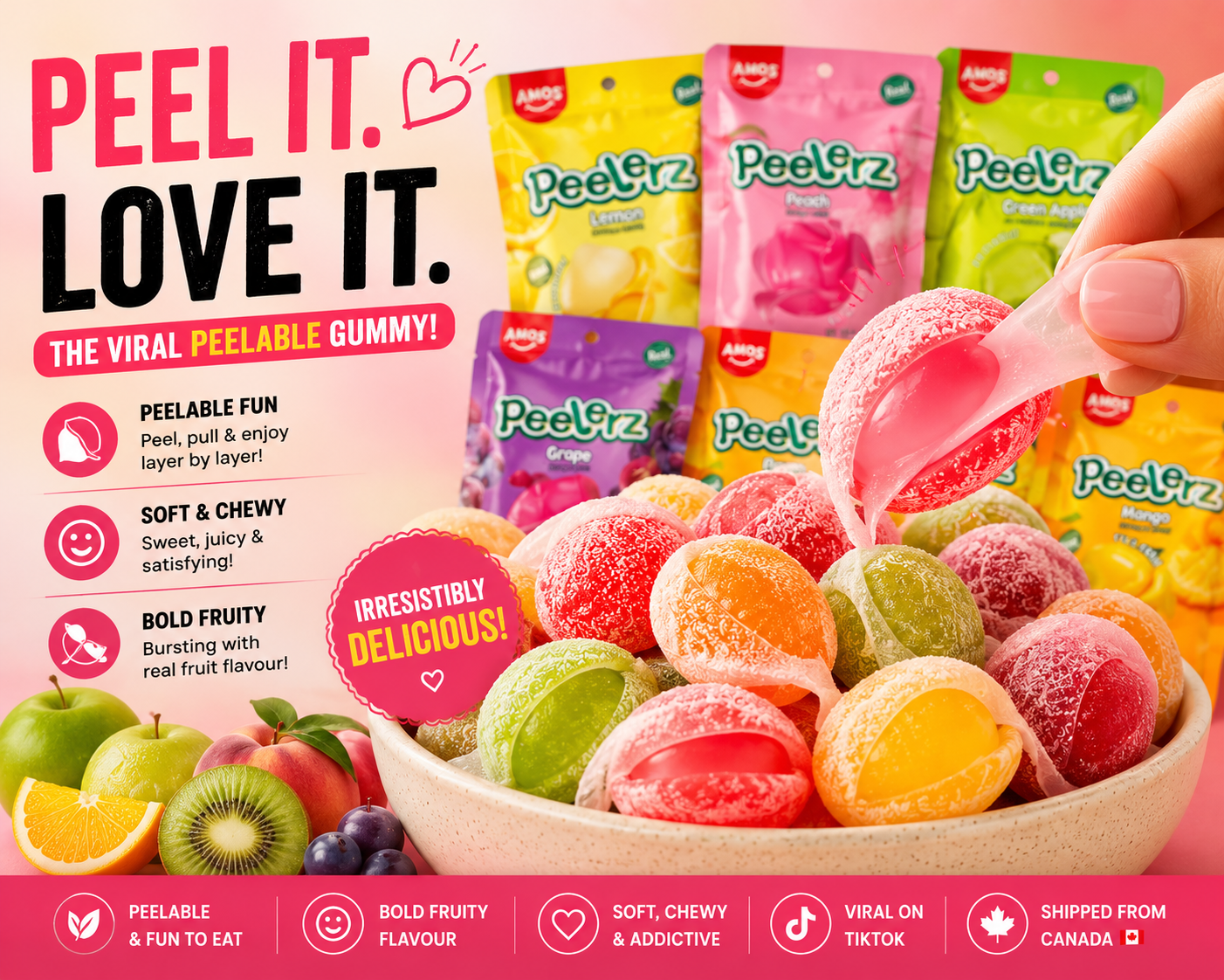 Peelerz Ultimate Fruit Box 8 Flavours – Viral Peelable Gummy | Canada