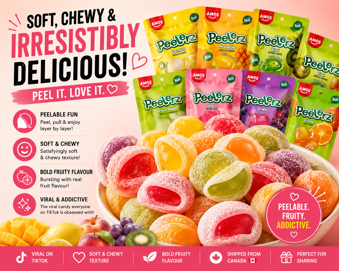 Peelerz Ultimate Fruit Box 8 Flavours – Viral Peelable Gummy | Canada