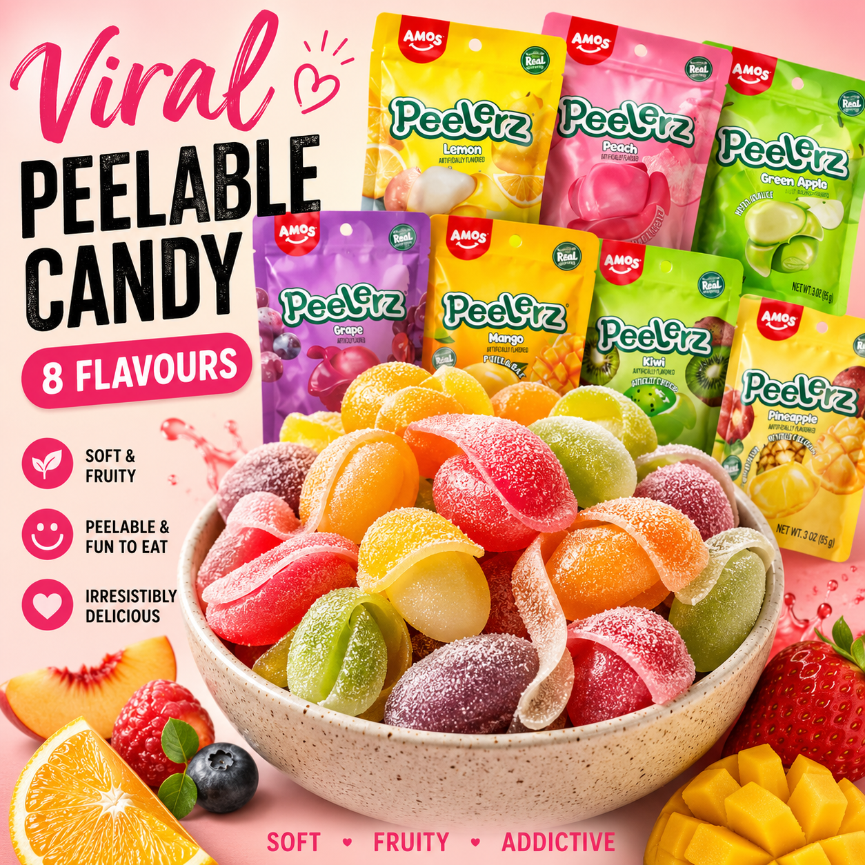Peelerz Ultimate Fruit Box 8 Flavours – Viral Peelable Gummy | Canada