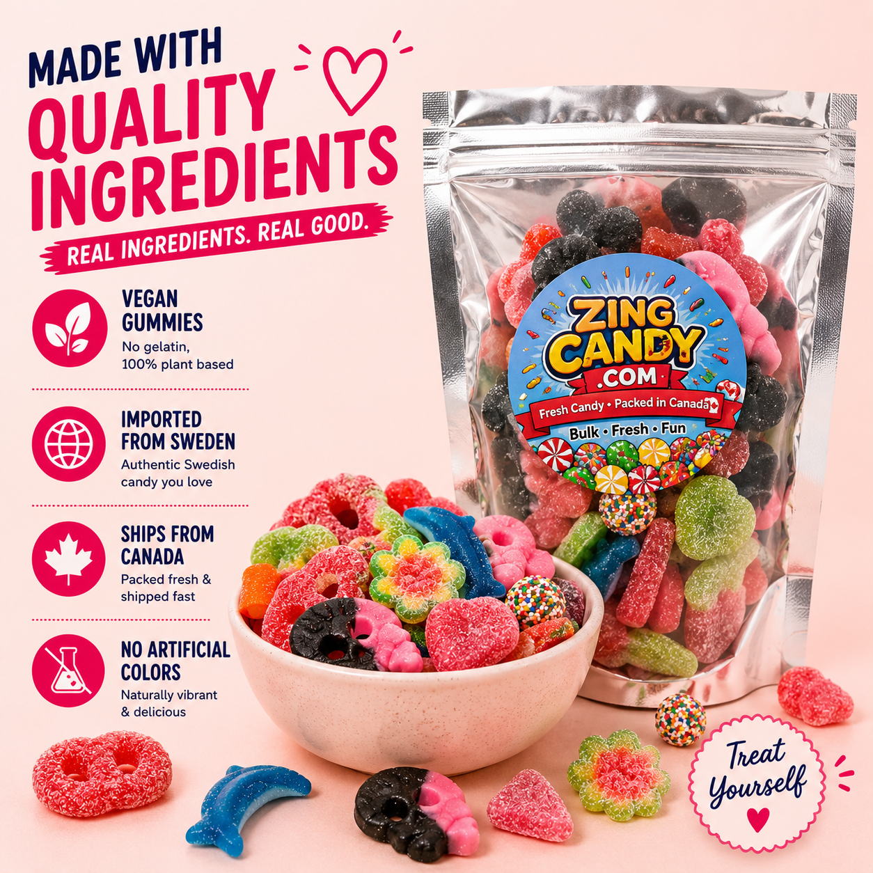 Swedish Sour Candy Mix 1 LB – Assorted Foamy Gummies | Canada