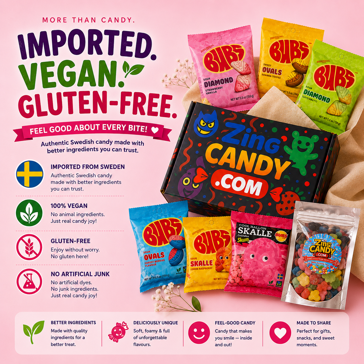 BUBS Swedish Candy Reserve Box – Over 3 lbs Vegan Gummy Mix | Canada