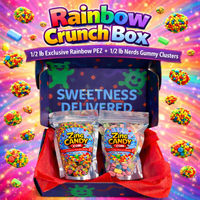 Rainbow Crunch Box (1 lb) — ½ lb Exclusive Rainbow PEZ + ½ lb Nerds Gummy Clusters