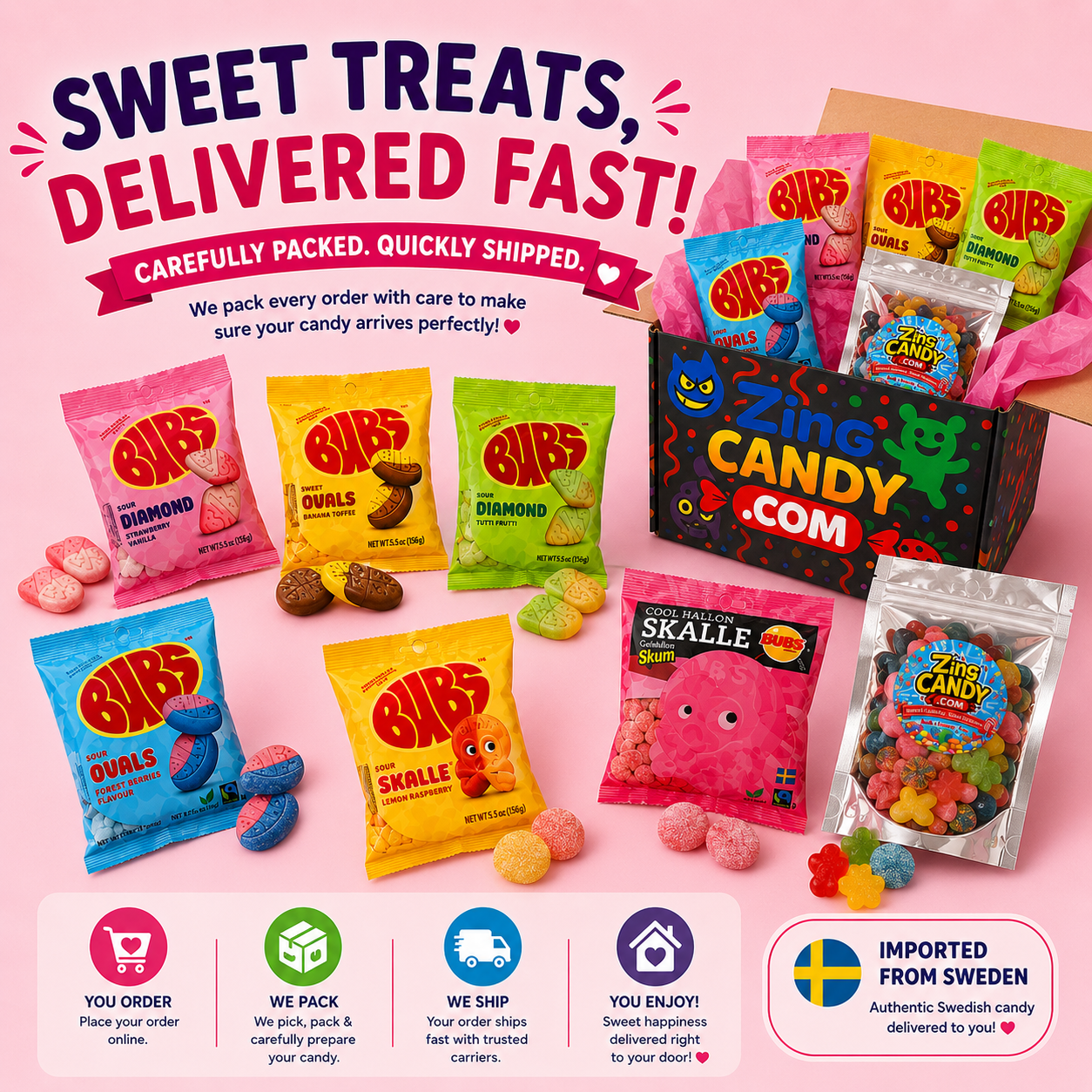 BUBS Swedish Candy Reserve Box – Over 3 lbs Vegan Gummy Mix | Canada