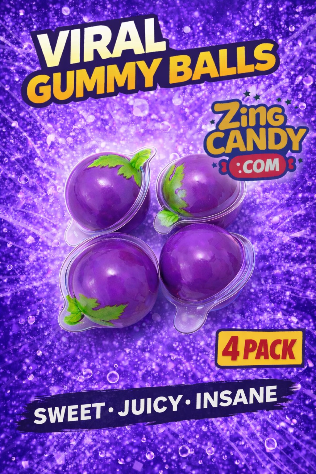 Mini Gummy Splash Balls (4-Pack)