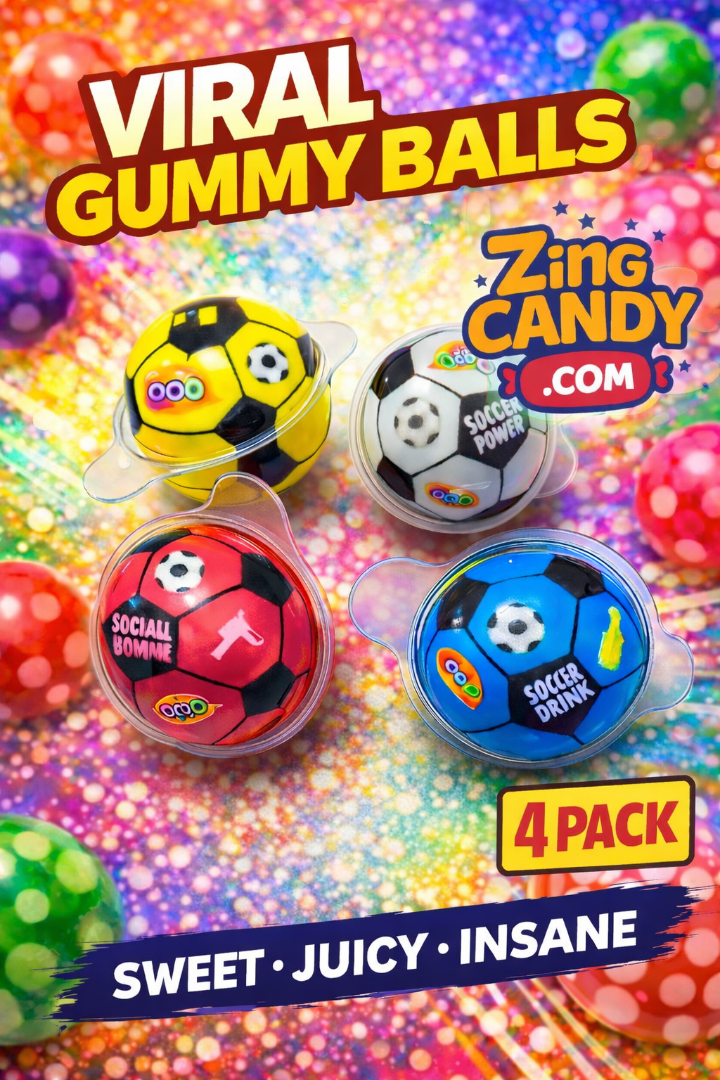 Mini Gummy Splash Balls (4-Pack)