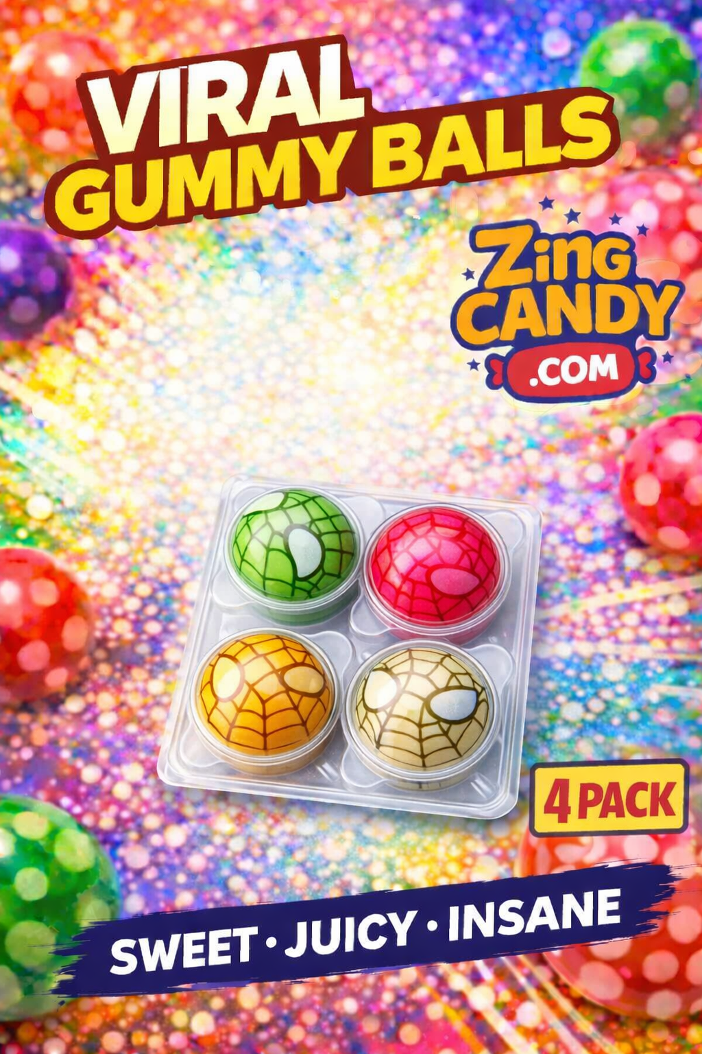 Mini Gummy Splash Balls (4-Pack)