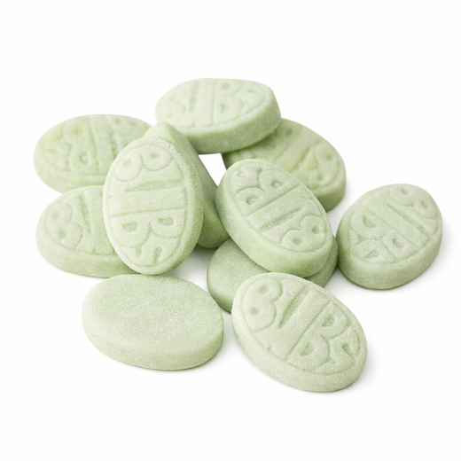 BUBS Cool Fruity Pear Swedish foam candy pieces