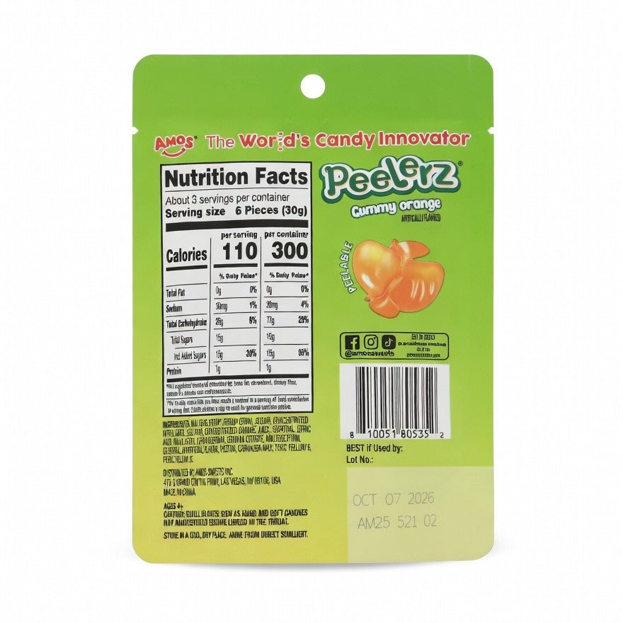 Peelerz Orange Peelable Gummy 85g – Viral Candy | Canada