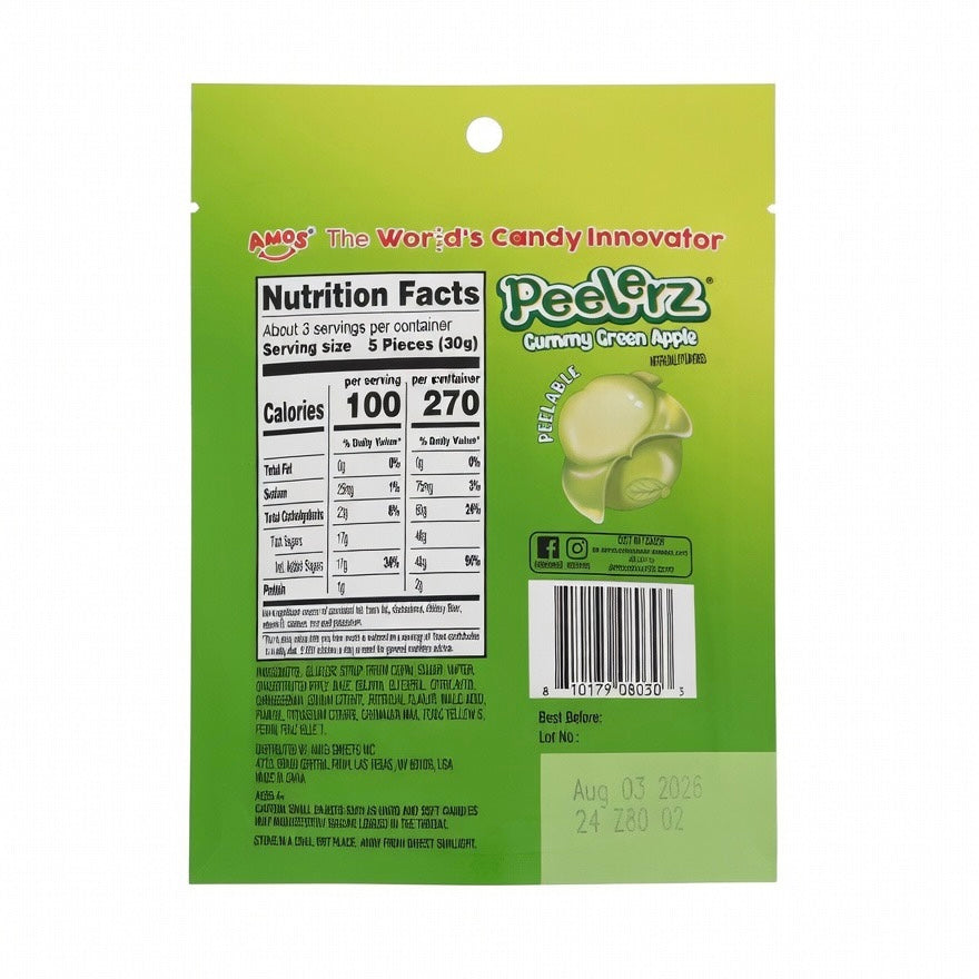 Peelerz Green Apple Peelable Gummy 85g – Viral Candy | Canada