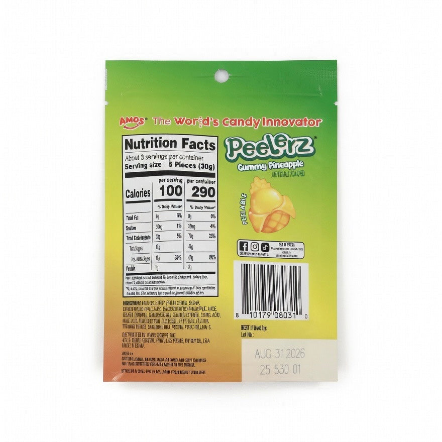 Peelerz Pineapple Peelable Gummy 85g – Viral Candy | Canada