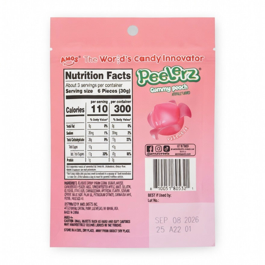 Peelerz Peach Peelable Gummy 85g – Viral Candy | Canada