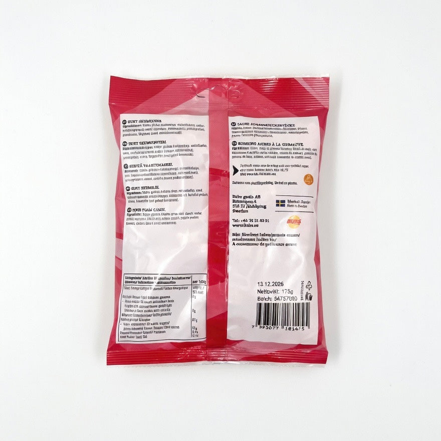 BUBS Mini Raspberry Skulls Foam Gummies 175g – Swedish Candy | Canada