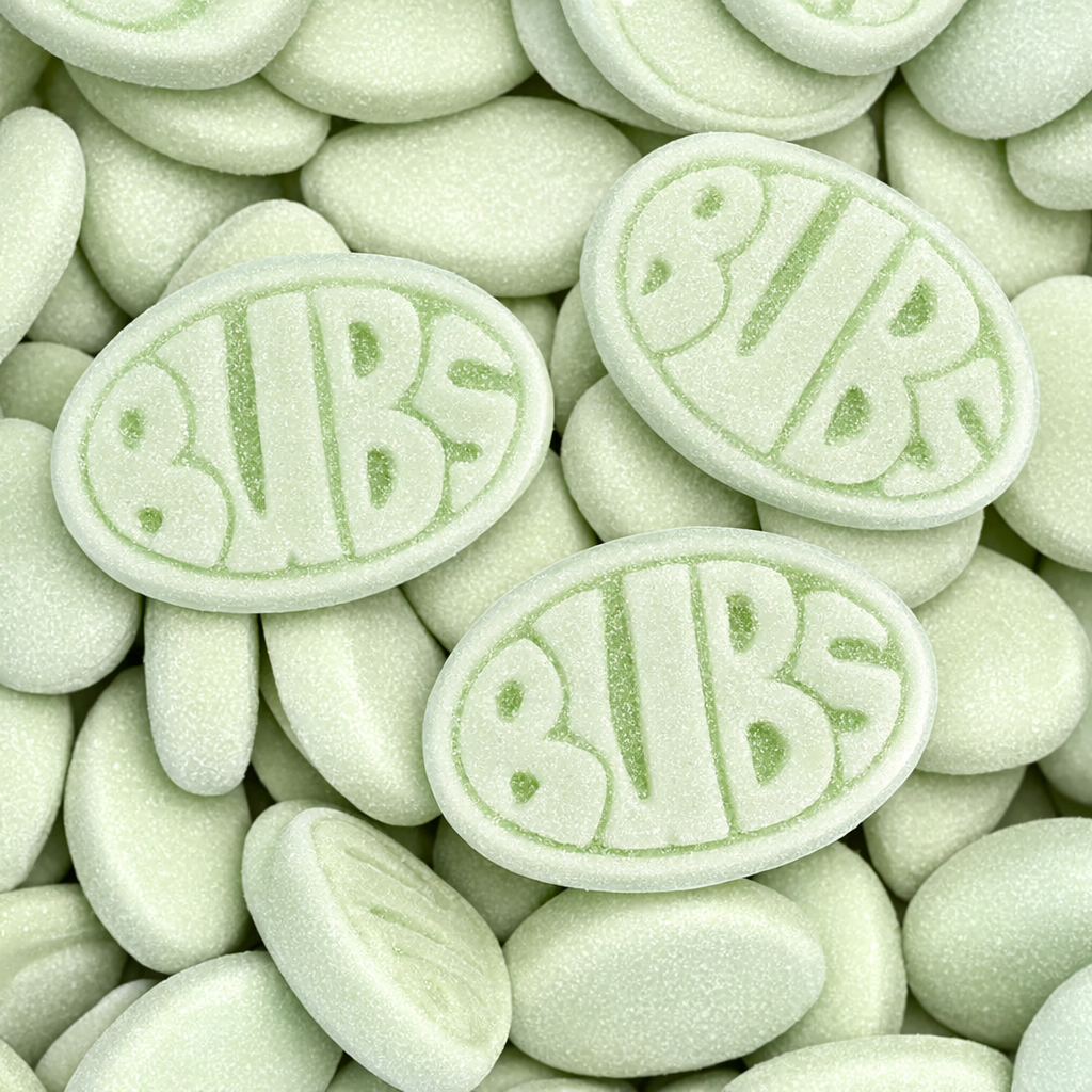 BUBS Cool Fruity Pear – 50g Taste Pack (Swedish Vegan Foam Candy)