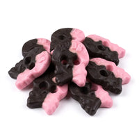 BUBS Raspberry Licorice Skulls Swedish foam candy pieces