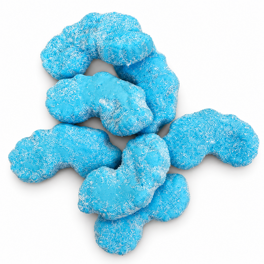 Cotton Candy Sour Clouds, blue sugar-coated stretchy candy, 70 g taster