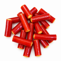 Custard-filled rhubarb bites candy