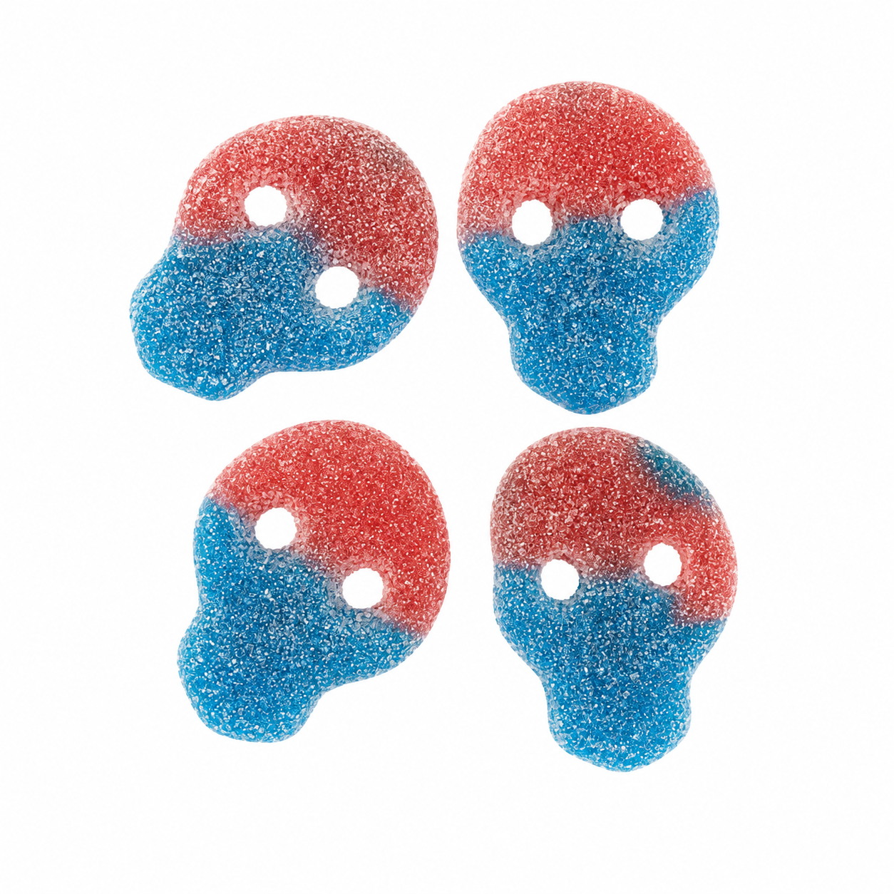Fizzy Skulls Swedish candy on a white background