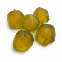 Green apple peelable fruit candy on white background