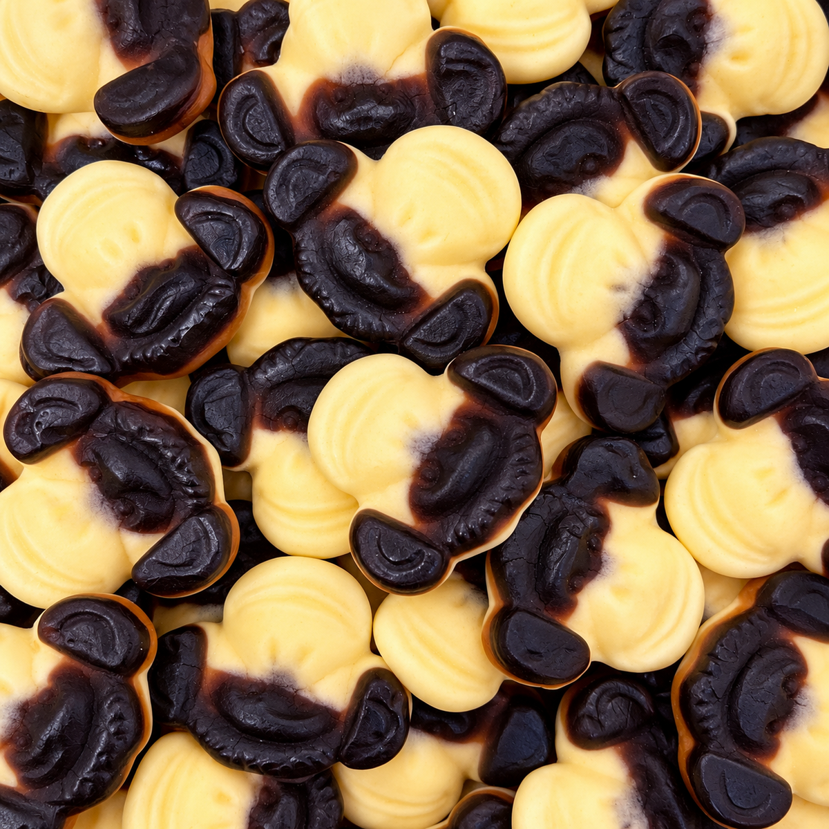 Close-up of Katja Apekoppen banana licorice monkey head gummies