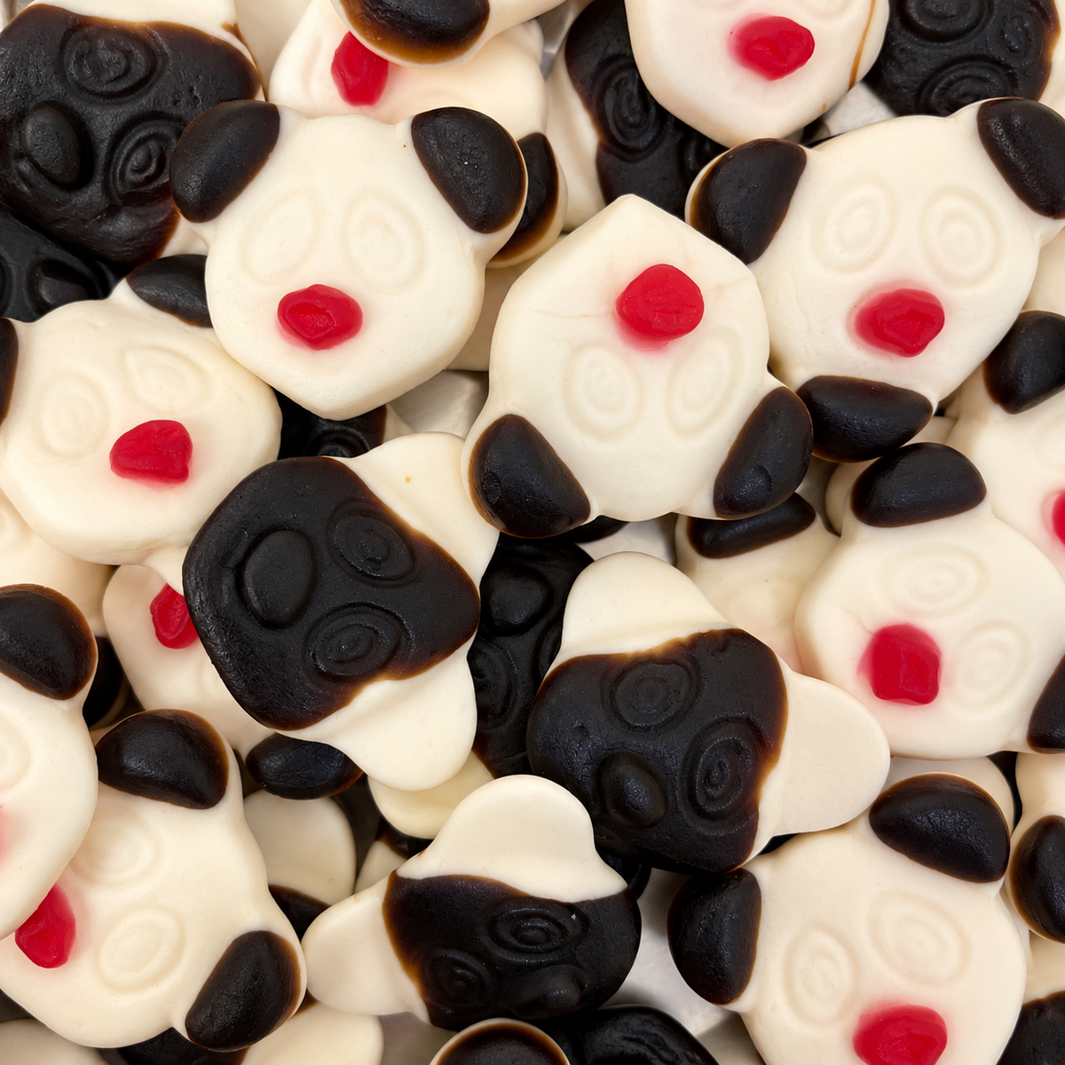 Close-up of Katja Drop Beren licorice panda gummies