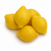 Lemon peelable fruit candy on white background