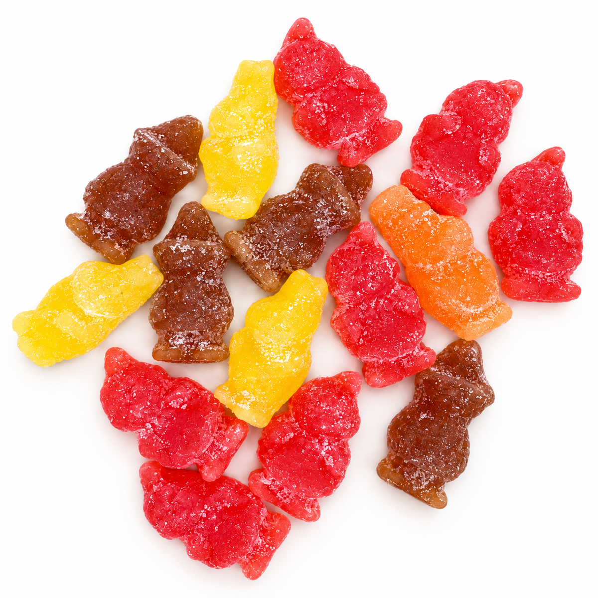 Sour Nordic candy mix 70 g taster on white background, sour candy