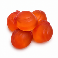 Peach peelable fruit candy on white background