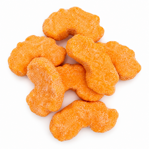 Peach Sour Clouds, orange sugar-coated stretchy candy, 70 g taster
