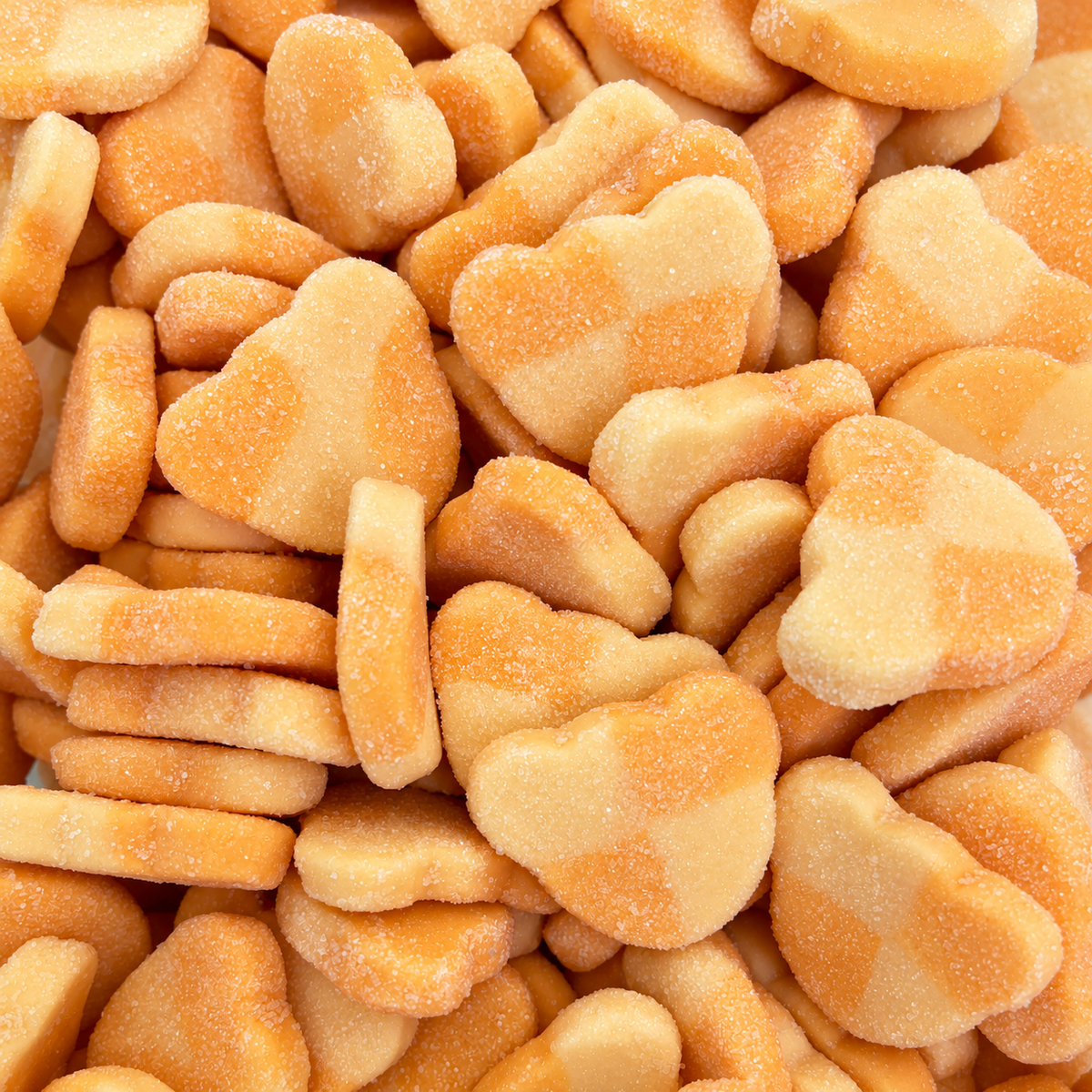 Close-up of Sour Bears Mango candy showing its colour and texture