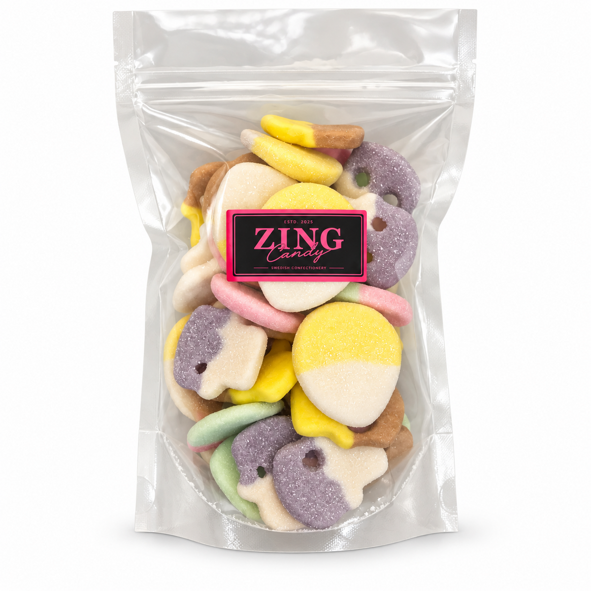 Swedish Alien Skull Mix in a ZingCandy resealable bag