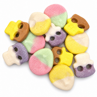 Swedish Alien Skull Mix candy pile on a white background