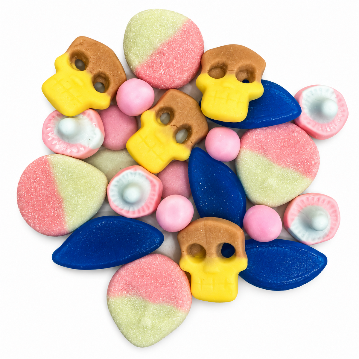 Swedish Candy Cloud Mix candy assortment on white background
