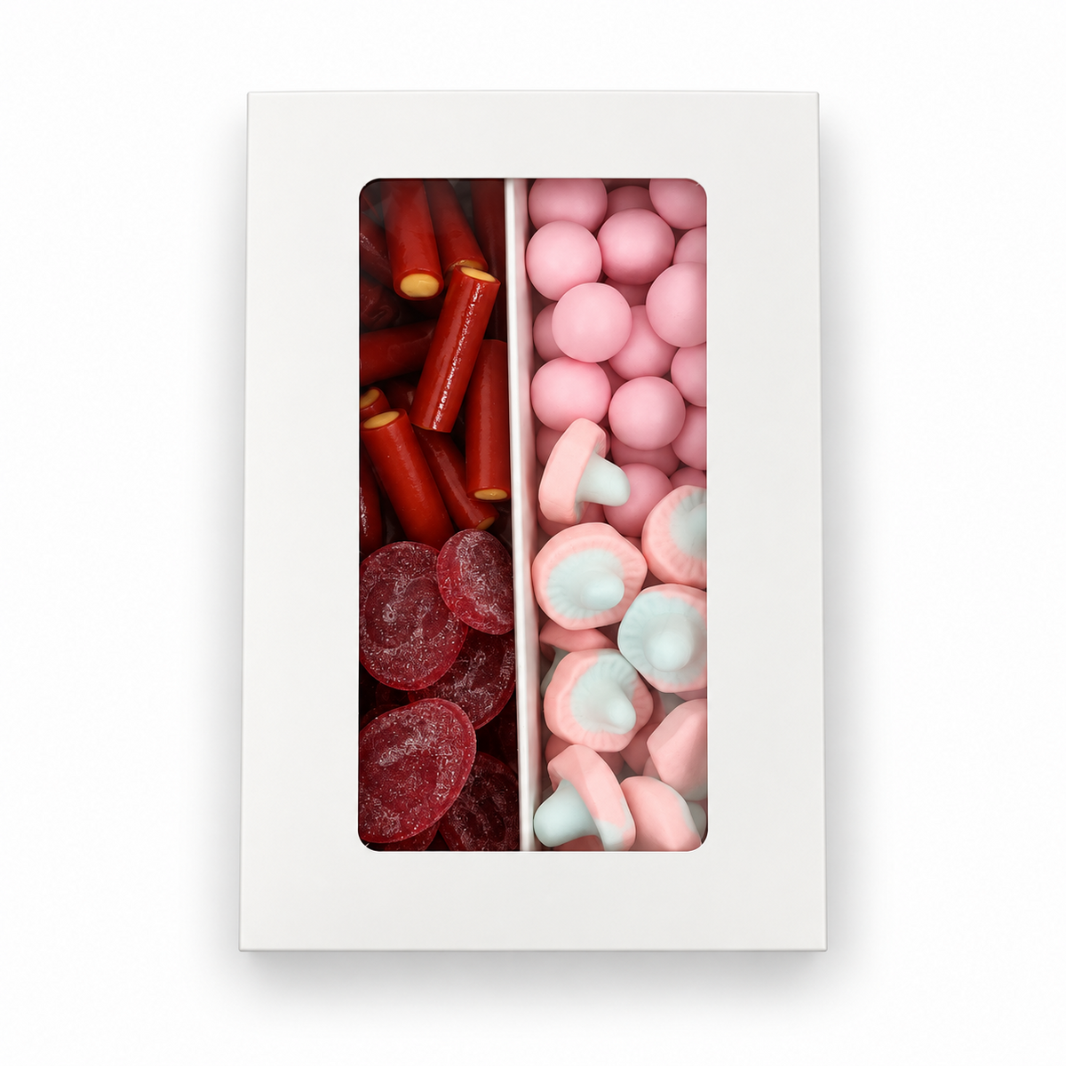 Swedish Saturday Sampler white window candy box