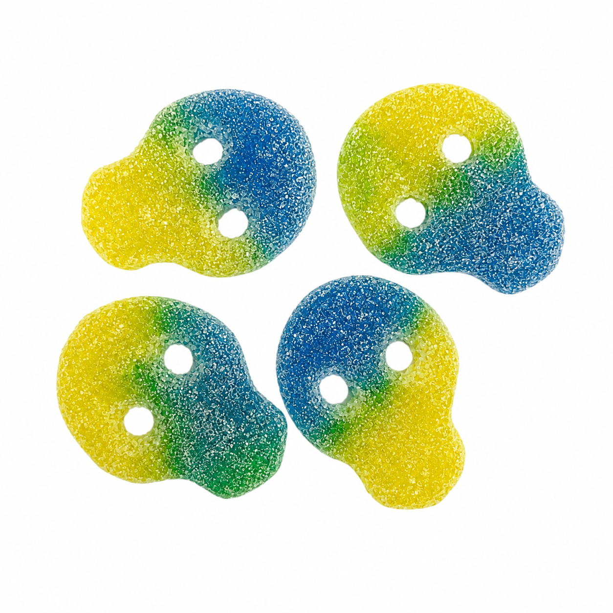 Swedish Sour Skull candy on a white background