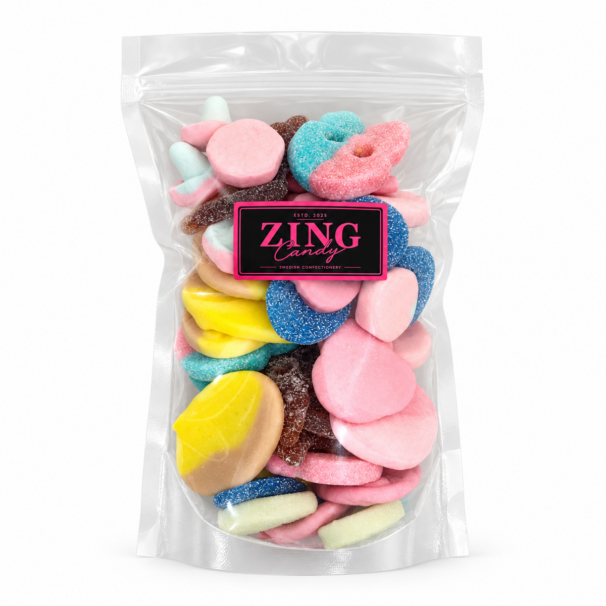 Ultimate Swedish Candy Mix 1 lb resealable bag with eight top Pick and Mix candy flavours