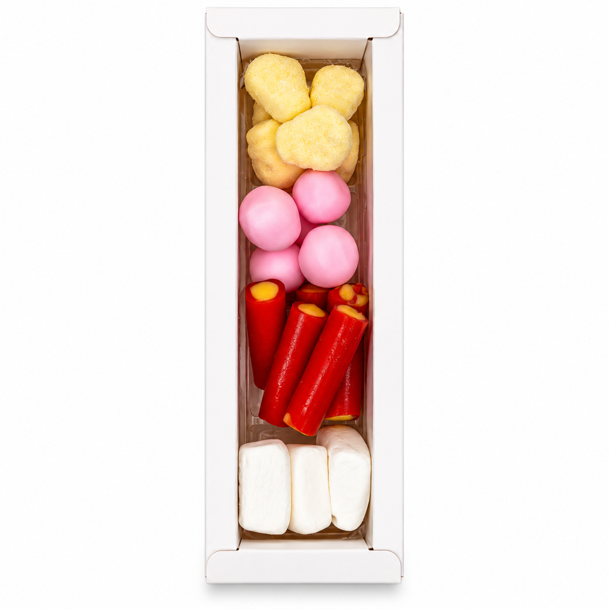 Small Sugar Skull Gift Box top view with assorted candy